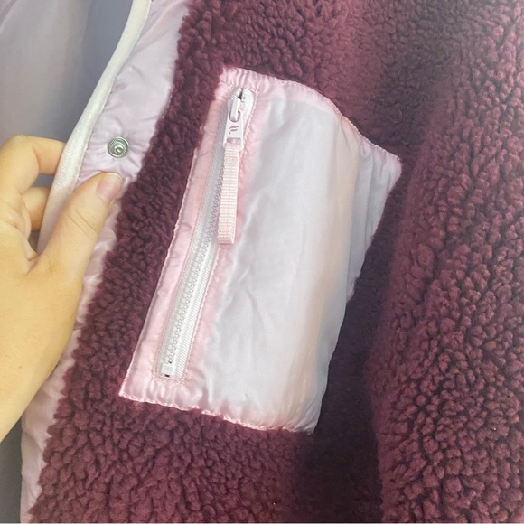 Fabletics Burgundy and Pink Tahoe Teddy Jacket NWT size medium - Picture 9 of 9